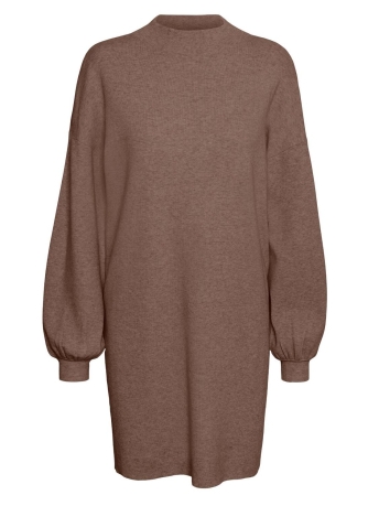 Vero Moda Jurk VMNANCY LS FUNNELNECK DRESS NOOS 10249116 BROWN LENTIL