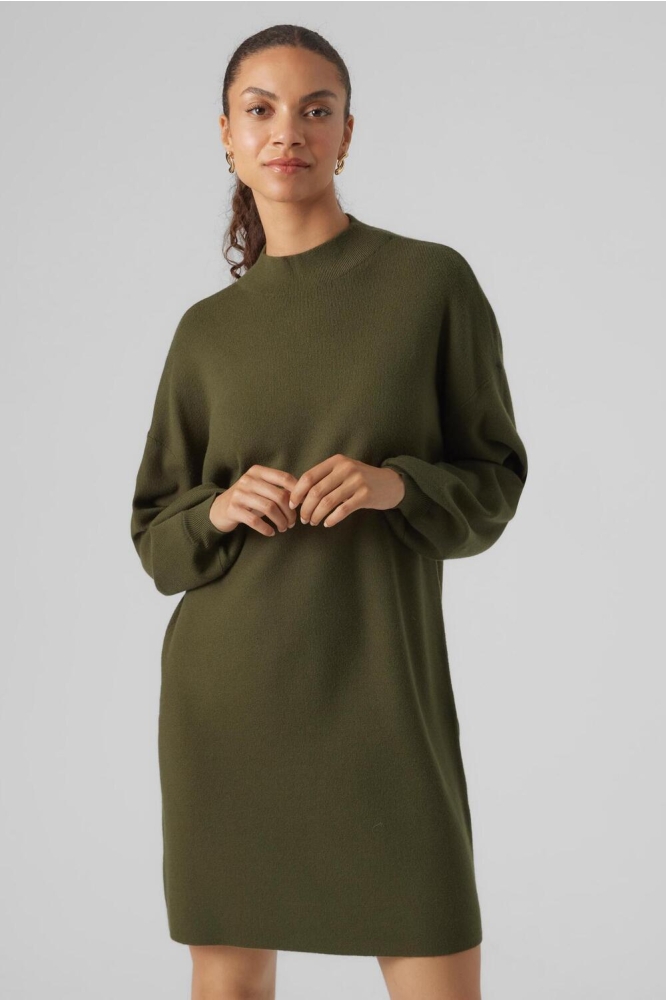 VMNANCY LS FUNNELNECK DRESS NOOS 10249116 RIFLE GREEN