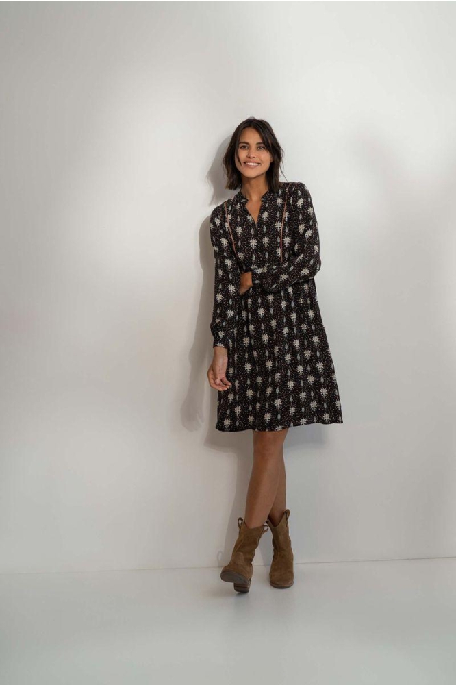 LIMITED JURK MET BLOEMENPRINT 0301 050 0000 ZWART