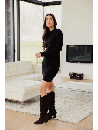 Femme9 Jurk RYA KNITTED DRESS  10 BLACK