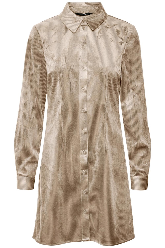 VMTRIM LS SHORT SHIRT DRESS WVN 10298919 Silver Mink