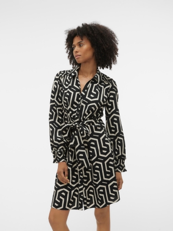 Vero Moda Jurk VMCIFA L/S ABK DRESS WVN BTQ 10295549 BLACK