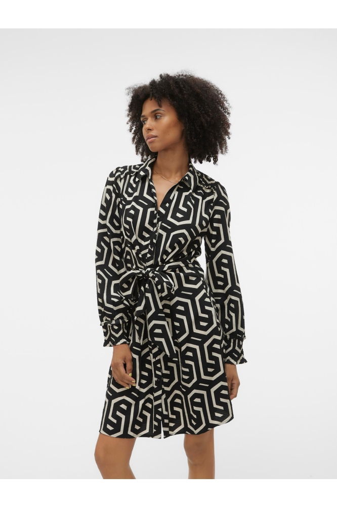 VMCIFA L/S ABK DRESS WVN BTQ 10295549 BLACK