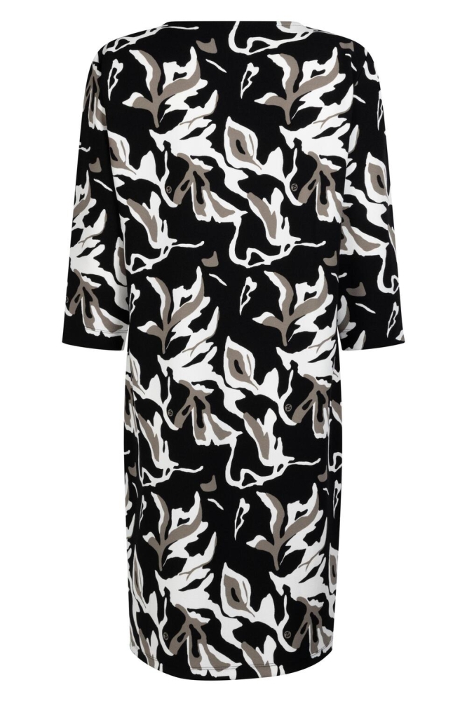 FIONA PRINTED CREPE DRESS 234 0000 0009 BLACK TAUPE