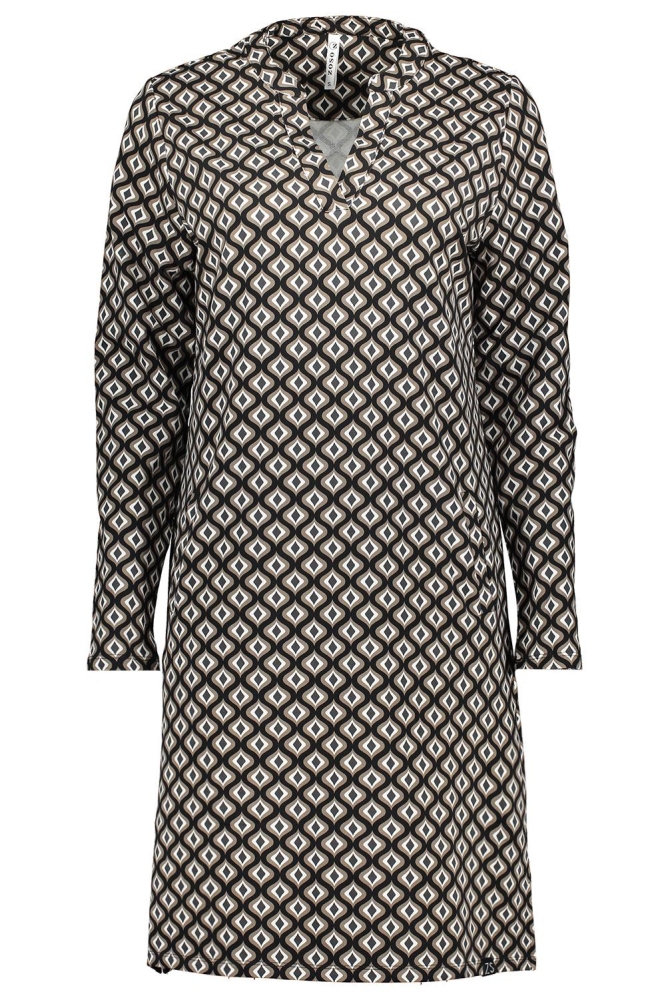FELINE PRINTED COMFY DRESS 234 0009 0000 TAUPE BLACK