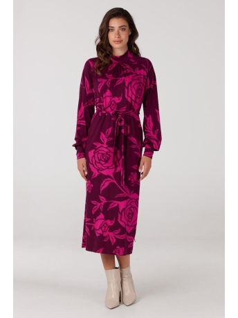 Juffrouw Jansen Jurk ELSA W23 VBF512 JERSEY DRESS 000317 WINE FUCHSIA