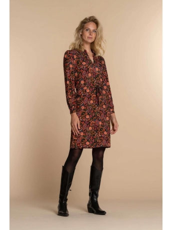 Geisha Jurk JURK MET BLOEMENPRINT 37609 20 000999 Black/Cinnamon/Red combi