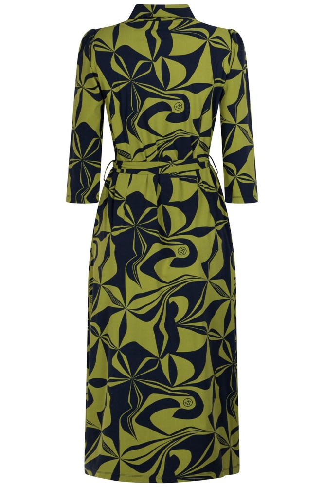  CHARLY PRINTED TRAVEL LONG DRESS 234 0008/0074 NAVY OLIVE