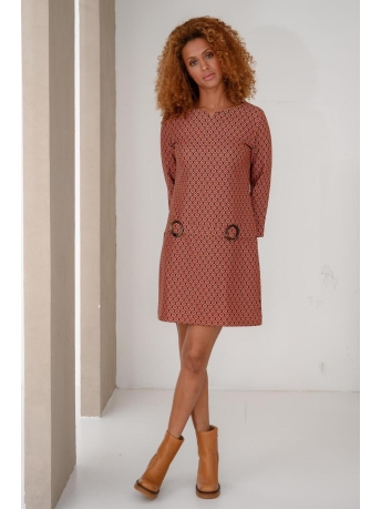 Maicazz Jurk GEA JURK FA23 40 026 ORANGE EYE D4