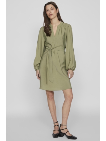 Vila Jurk VIPANDY L/S SHORT DRESS - NOOS 14089294 Oil Green