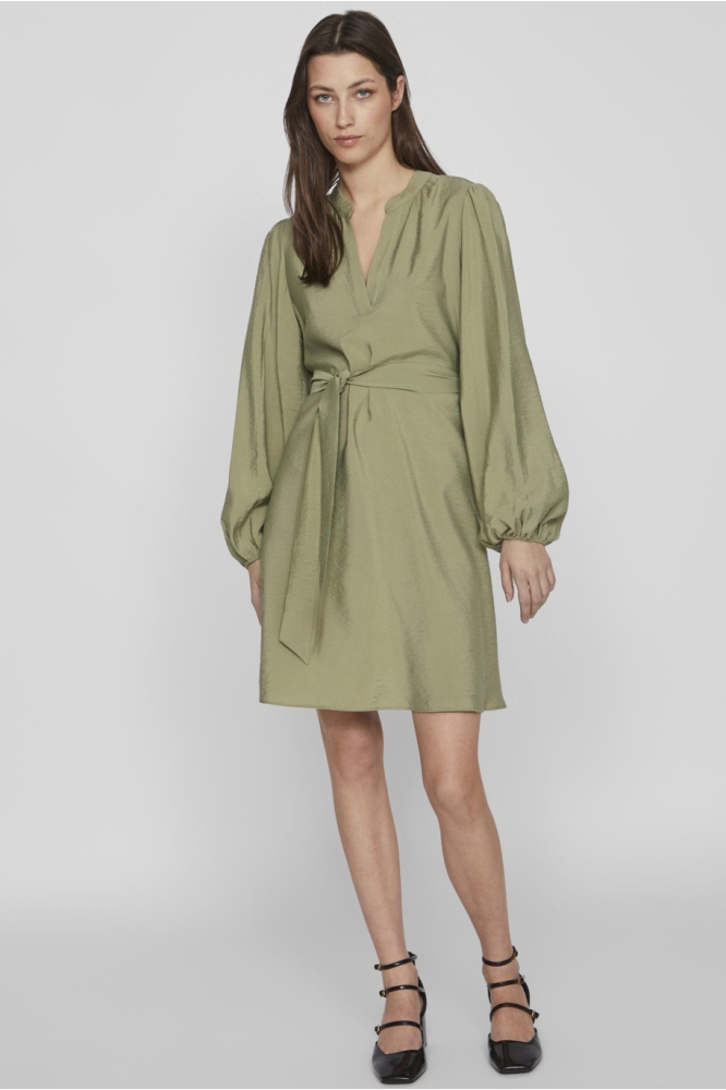 VIPANDY L/S SHORT DRESS - NOOS 14089294 Oil Green