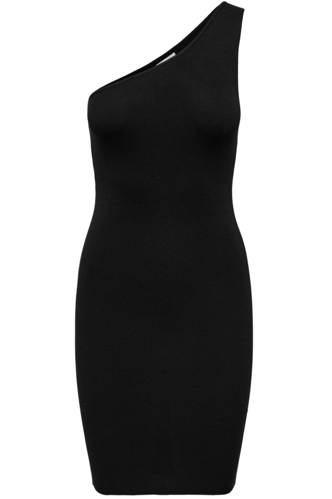 JDYCIRKELINE S/L ONE SHOULDER DRESS 15320731 BLACK