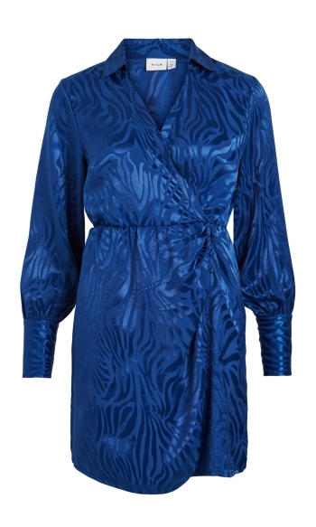 VISATABU L/S SHIRT WRAP DRESS / B 14092500 True Blue