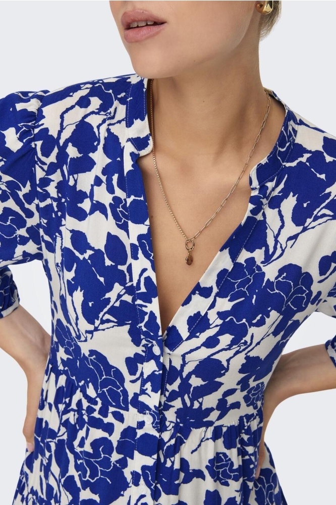 Only blauwe dames jurk | Close up