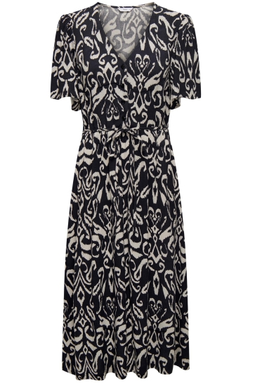 Only Jurk ONLHALIA S/S MIDI DRESS WVN NOOS 15323675 NIGHT SKY/MALENE GRAPHIC