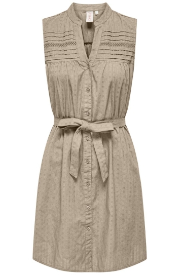 Only Jurk ONLESTA LIFE SL BUTTON DRESS WVN CS 15331220 HUMUS