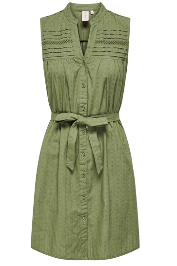 Only Jurk ONLESTA LIFE SL BUTTON DRESS WVN CS 15331220 OLIVINE