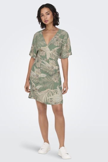 Only Jurk ONLPALINA LIFE 2/4 WRAP DRESS PTM 15324500 Hedge Green/Lovely pal