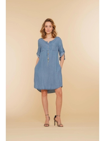 Geisha Jurk SPIJKERJURK 47009 10 Mid blue denim