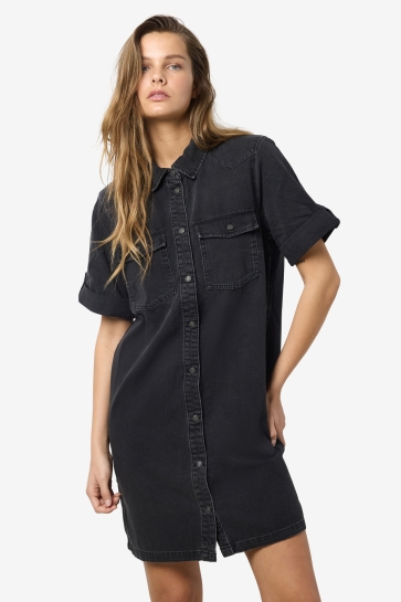 Noisy may Jurk NMNEW SIGNE S/S DENIM DRESS WG001BL 27030039 Black