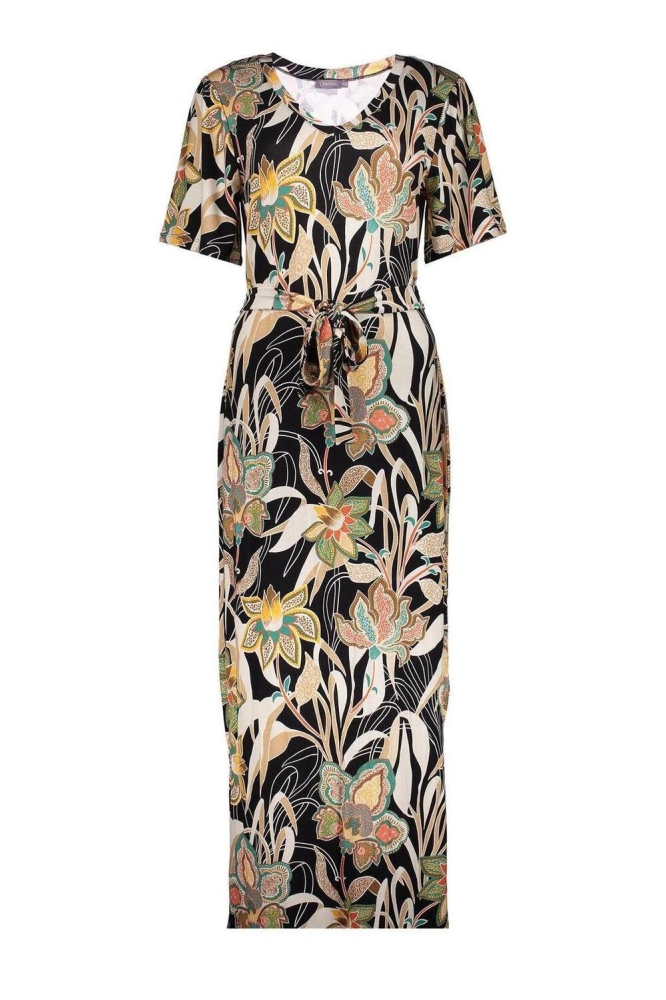 FAY MAXI JURK MET PRINT 47136 60 Emerald/Orange