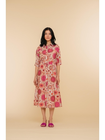 Geisha Jurk JURK MET BLOEMENPRINT 47224 20 720 sand/fuchsia/brown