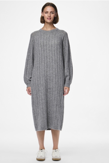 Pieces Jurk PCMAGGY LS KNIT DRESS NOOS BC 17150958 Medium Grey Melange