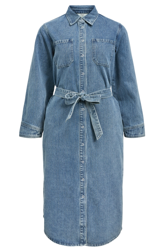 Object blauwe dames jurk | Vooraanzicht