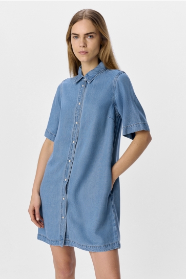 Object Jurk OBJFRAME 2/4 RE DENIM DRESS NOOS 23045685 LIGHT BLUE DENIM