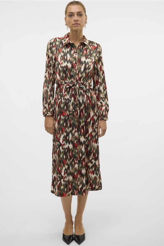 vmmina l/s 7/8 shirt dress wvn btq 10311542 vero moda jurk ivy green/mina  maat S