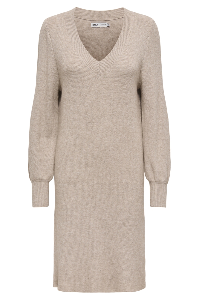 Only beige dames jurk | Vooraanzicht