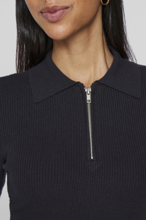 Vila zwarte dames jurk | Close up