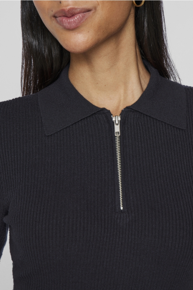 Vila zwarte dames jurk | Close up