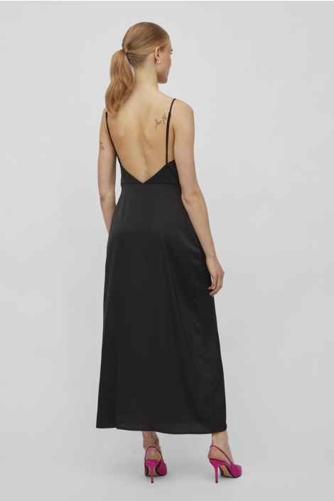 Vila zwarte dames jurk | Model achteraanzicht