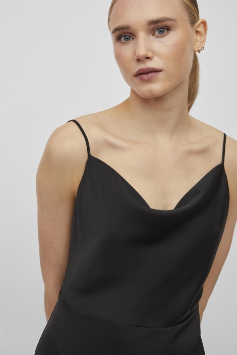 Vila zwarte dames jurk | Close up