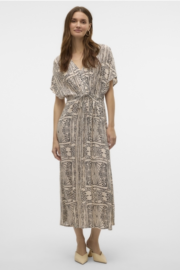 Vero Moda Jurk VMMENNY SS 7/8 KAFTAN WVN GA 10303701 OATMEAL/TENNA