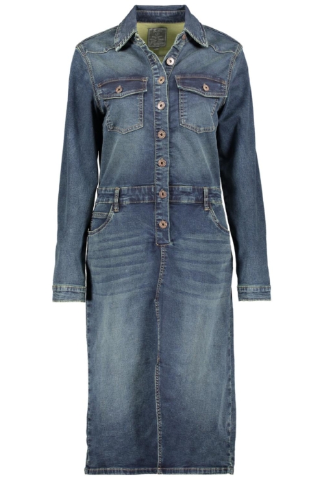 midi denim jurk met lange mouwen 47501 10 geisha jurk mid blue denim