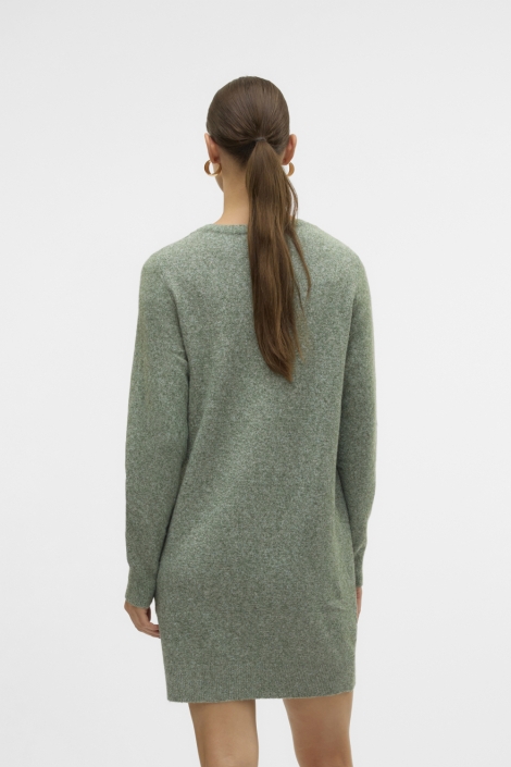 Vero Moda groene dames jurk | Model achteraanzicht