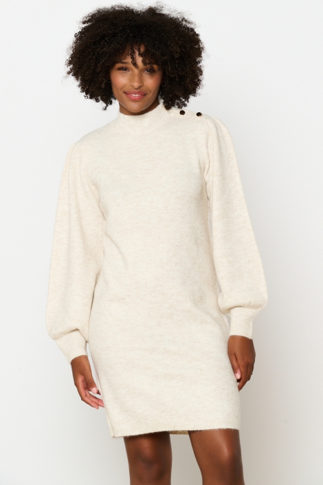 LolaLiza beige dames jurk | Model vooraanzicht