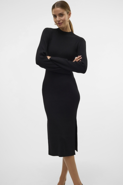 Vero Moda zwarte dames jurk | Model vooraanzicht