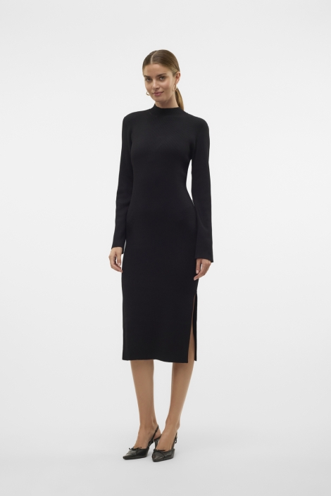 Vero Moda zwarte dames jurk | Model vooraanzicht