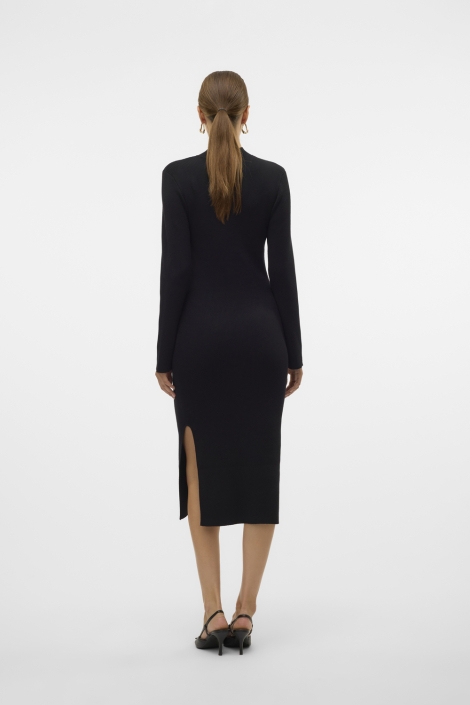 Vero Moda zwarte dames jurk | Model achteraanzicht
