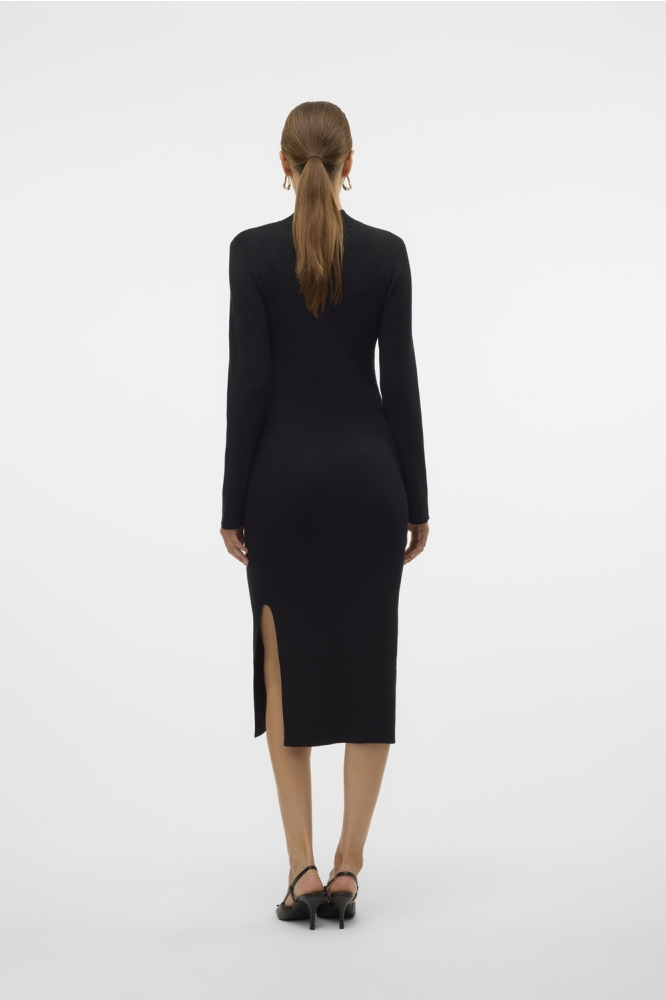 Vero Moda zwarte dames jurk | Model achteraanzicht