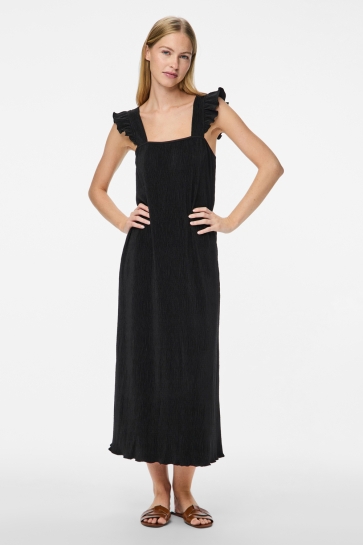 Pieces Jurk PCFLORA STRAP FLOUNCE DRESS JRS BC 17155398 BLACK