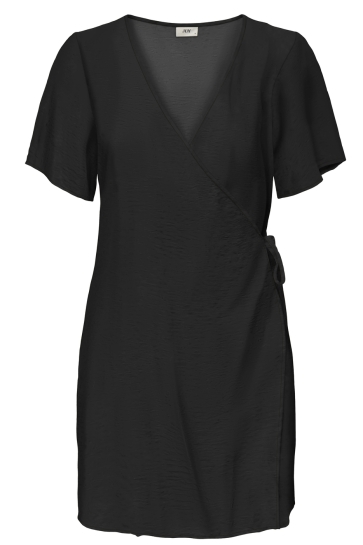 Jacqueline de Yong Jurk JDYTROYA LIFE S/S WRAP DRESS WVN DI 15350762 BLACK