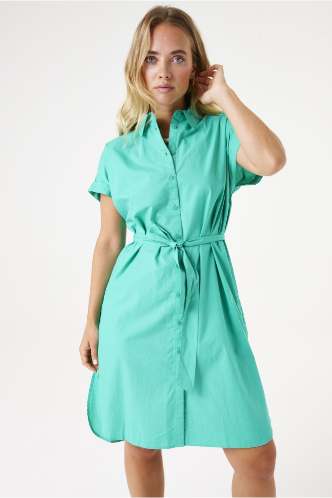 Garcia groene dames jurk | Model vooraanzicht