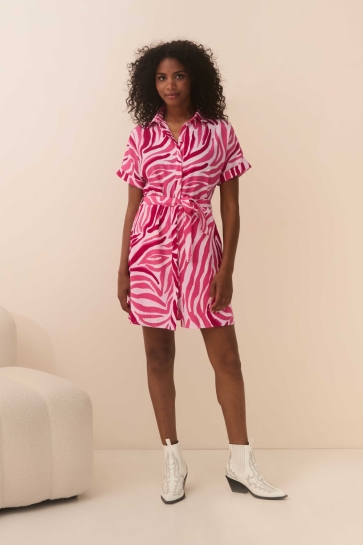 Lofty Manner Jurk DRESS NYAH QD22 784 logo zebra print