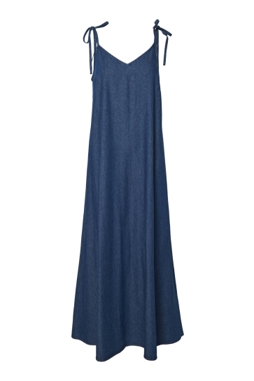 Pieces Jurk PCTENIM SLIP ANKLE DRESS WVN BC 17157940 MEDIUM BLUE DENIM