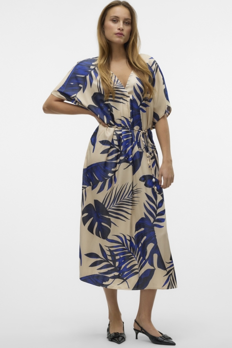 Vero Moda beige dames jurk | Model vooraanzicht