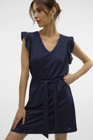 Vero Moda Jurk VMTHAS SL SHORT V-NECK DRESS JRS GA 10328126 NAVY BLAZER